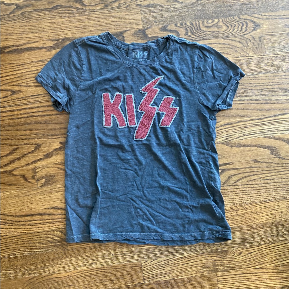 Lucky Brand Kiss Beaded Band Tee